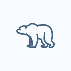 Bear sketch icon.