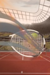 Composite image of athlete playing tennis 