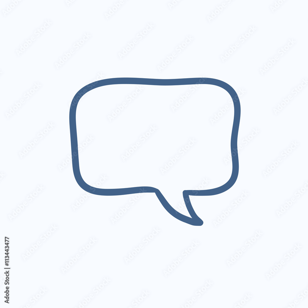 Poster empty speech square sketch icon.
