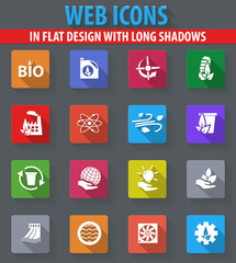 Eco energy icons set
