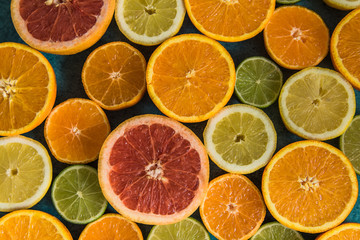 fresh citrus halves background