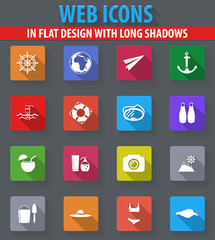 Beach icons set