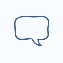 Empty speech square sketch icon.
