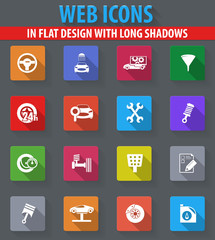 Vector vehicle service station icons set