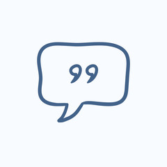Speech bubble sketch icon.