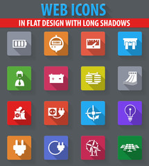 Electricity icons set