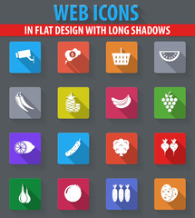 Grocery store icons set