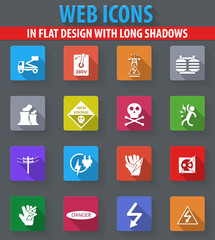High voltage icons set