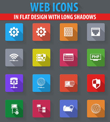 Internet, server, network icons set