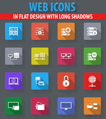 Internet, server, network icons set