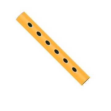 Wooden flute icon. in the style of cartoons