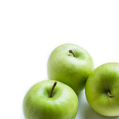 three green apples - isolated