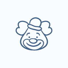 Clown sketch icon.