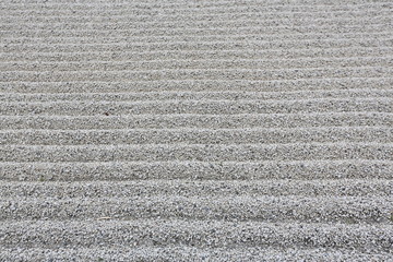 Japanese ZEN garden with stone in sand , Kyoto Japan