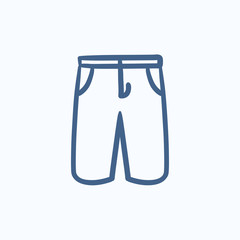 Male shorts sketch icon.