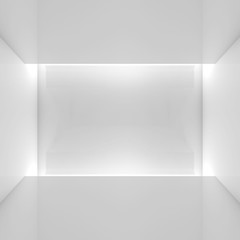 Abstract square white contemporary interior