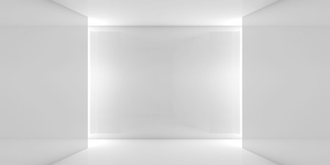 Abstract wide white contemporary interior