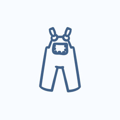 Baby overalls sketch icon.
