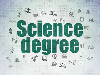 Science concept: Science Degree on Digital Data Paper background