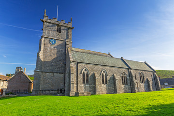Architecture of the Corfe Castle church in County Dorset, UK
