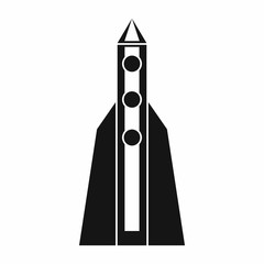Rocket icon, simple style
