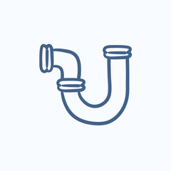 Water pipeline sketch icon.