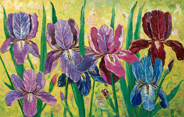 original oil painting impressionism on canvas, amazing floristry painting, flowers in garden original artwork, .