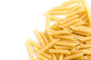 background with raw bright macaroni