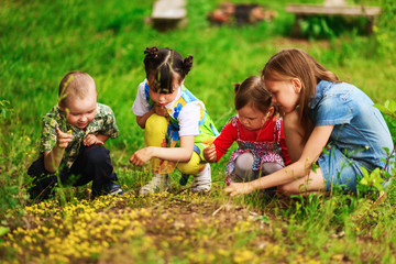 Children happiness outdoors.