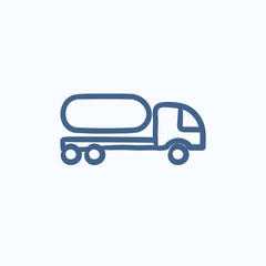 Fuel truck sketch icon.