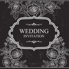 Festive pink vintage background with roses