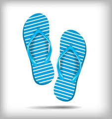 Pair of flip-flops isolated on a white background. Vector illustration.