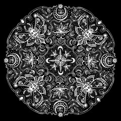 Round Lacy Ornament Mystic Mandala