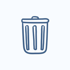 Trash can sketch icon.