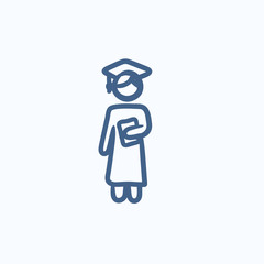 Graduate sketch icon.