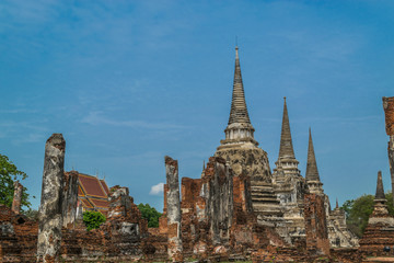 Obraz premium The Ancient Royal Palace in Ayutthaya of Thailand