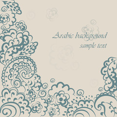 Vintage vector background in Oriental Style. Hand drawn abstract background. Decorative retro ornament for banner, invitation, wedding card, scrapbook and others. Royal vector design element.