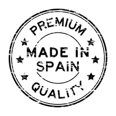 Grunge black premium quality and made in spain stamp