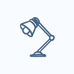 Table lamp sketch icon.