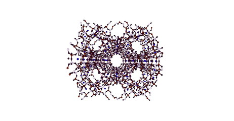 Zeolites molecular structure isolated on white