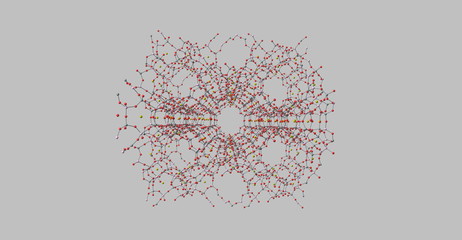 Zeolites molecular structure isolated on white