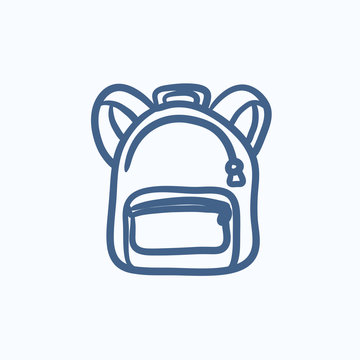 Backpack Sketch Icon.