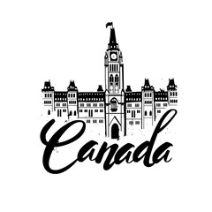Canada, different shaped rubber stamp vector illustration