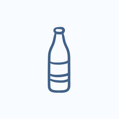 Glass bottle sketch icon.