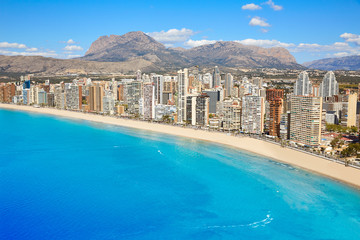 benidorm levante beach aerial view