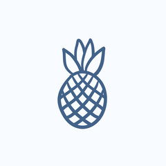 Pineapple sketch icon.