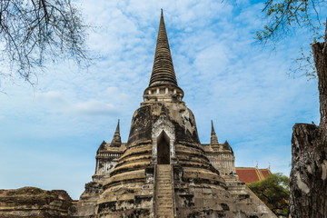 Fototapeta premium The Ancient Royal Palace in Ayutthaya of Thailand