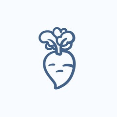 Beet sketch icon.