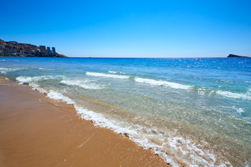 Fototapeta na wymiar Benidorm Levante beach in Alicante Spain