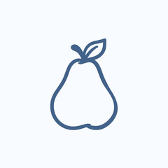 Pear sketch icon.